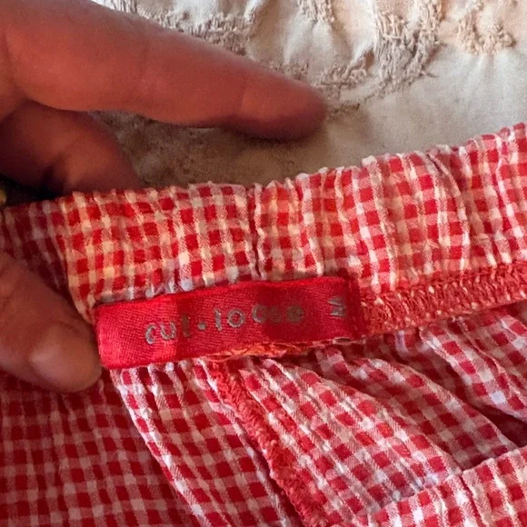 cut loose Pink Gingham Elastic Cuff Casual Pants - Picture 2 of 4